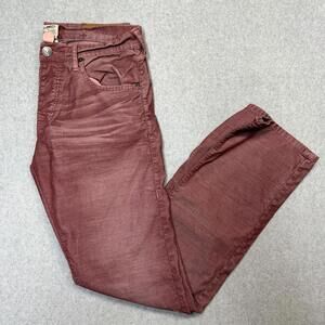 True Religion Size 32x33 Mens Pants Corduroy Casual Mid Rise Bobby Red